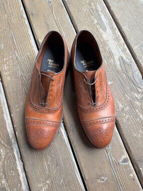 NEW Allen Edmonds Leather Walnut Strand Cap Toe Lace Up Oxford in Men's 9